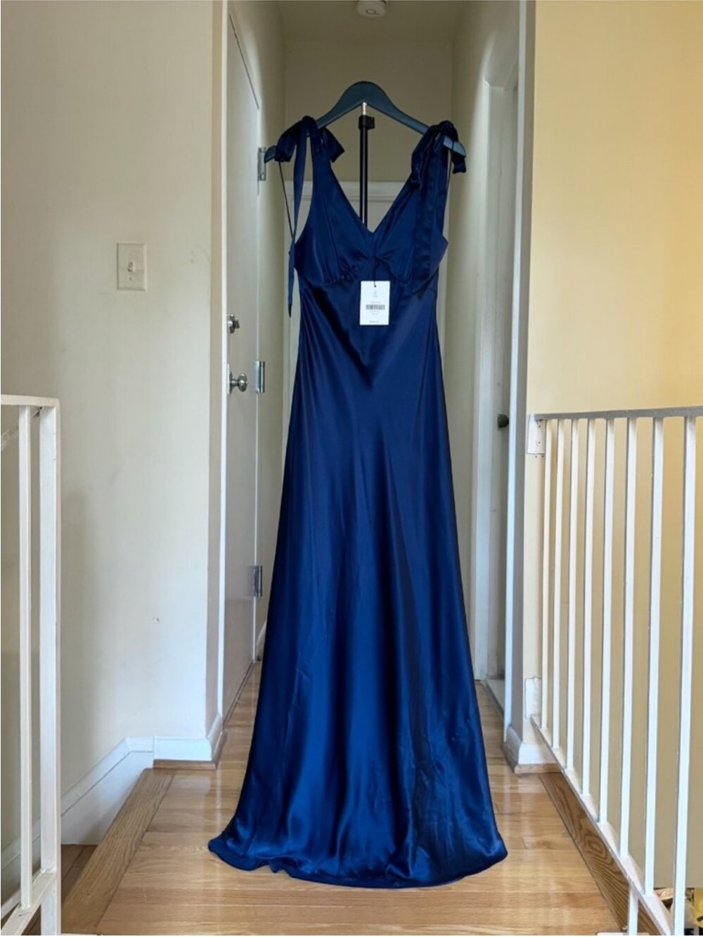 NWT Reformation Pernille Silk Maxi Dress Navy Blue Small - Picture 10 of 17